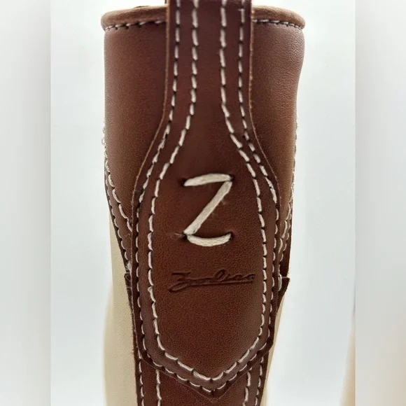 Zodiac Dawson Brown & Cream Vegan Cowgirl Boots – Size 6M New In Box - Picture 11 of 13